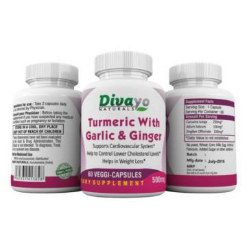 Best Quality Turmeric with Garlic &amp; Ginger 500 mg Capsule Free Shipping