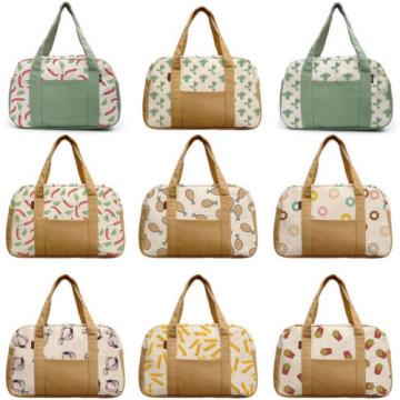 Women&#039;s Watercolor Food Patterns Printed Canvas Duffel Travel Bags WAS_19