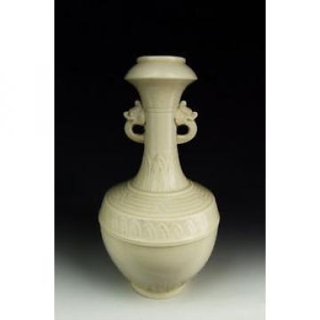 Chinese Antique Ding Ware Garlic Head Vase with Incised Pattern