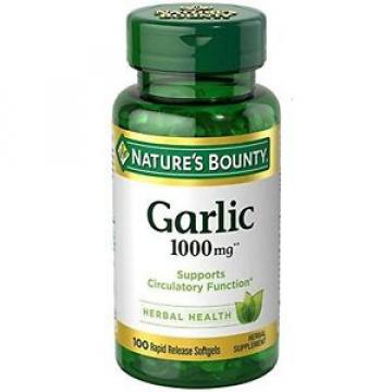 Nature&#039;s Bounty Garlic 1000 Mg, 100 Odorless Softgels
