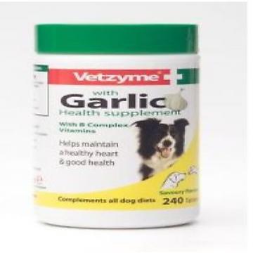 Vetzyme with Garlic Tablets for Dogs Vitaminn B Health Supplements 240 Tablets