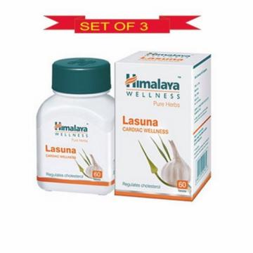 Himalaya Lasuna 60 Tablets Garlic | Allium Sativum | 100% Vegetarian Lot Of 3