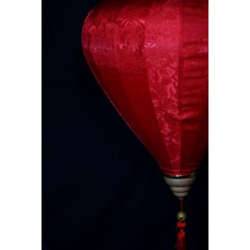 12&#034; Red Vietnamese Silk Lantern, Garlic Umbrella