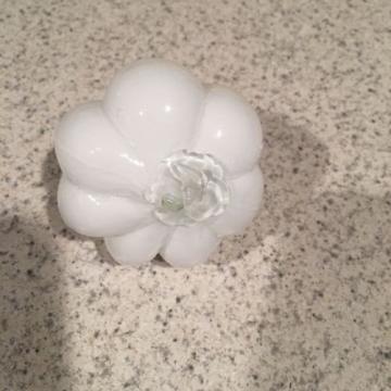 Murano Art Glass White Garlic Set Of 2