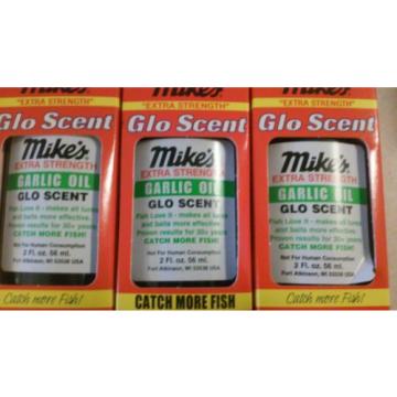 Mike&#039;s Extra Strength Glo Scent Garlic Oil 7004 2 FL OZ. Lot of 3
