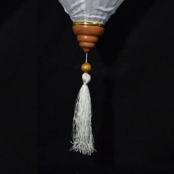 12&#034; White Vietnamese Silk Lantern, Garlic Umbrella
