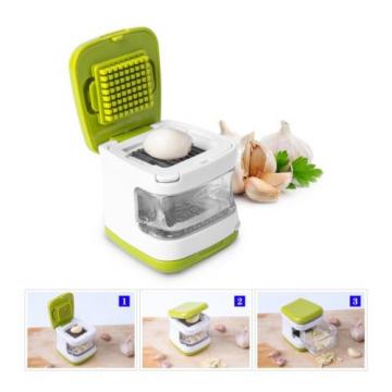 VOOKI 3 in 1 Garlic Press Cube, Manual Mandolin Vegetable Slicer with Mini - for