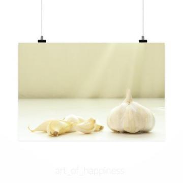 Stunning Poster Wall Art Decor Garlic Raw Raw Garlic White 36x24 Inches