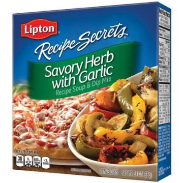 Lipton Recipe Secrets Soup and Dip Mix, Savory Herb with Garlic 2.4 oz Pack of 6