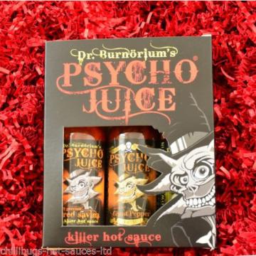 Dr Burnorium&#039;s &#034;Psycho Juice Gift Set&#034; - Red Savina, Garlic &amp; Smoked Naga Chilli