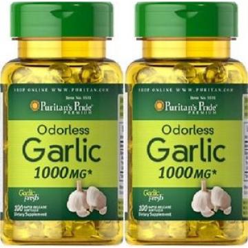 2  Garlic 1000 mgr, 100 caps. natural antibiotic