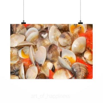 Stunning Poster Wall Art Decor Clams Tomatoes Olive Oil Garlic 36x24 Inches